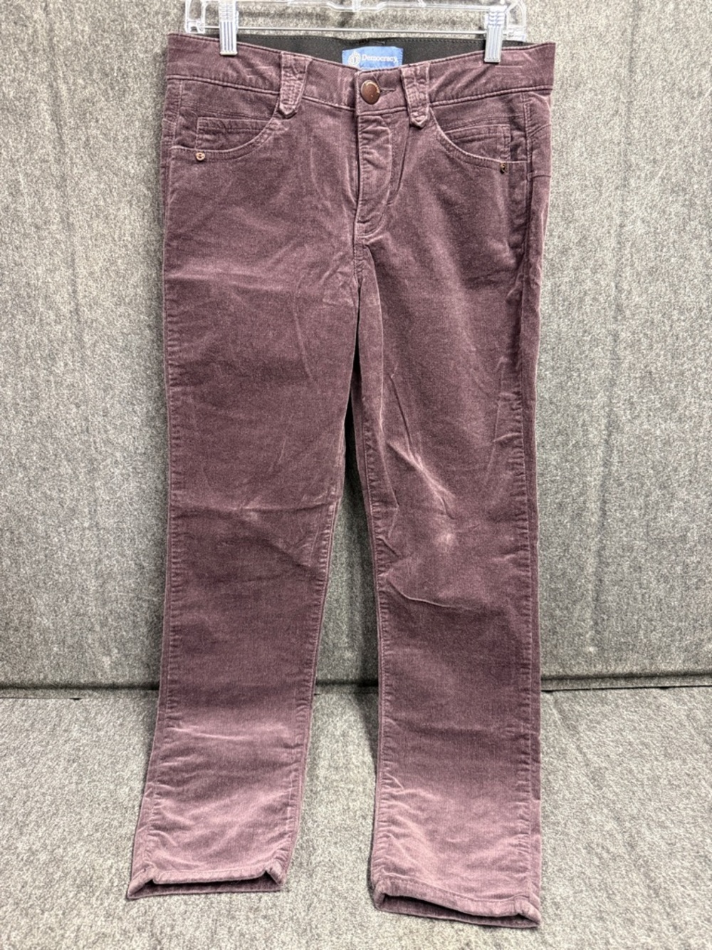 Democracy Straight Leg Corduroy Jeans in Plum